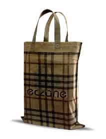 Ekose Saplı Eczane Yazılı Bez Çanta 35 x 45 cm