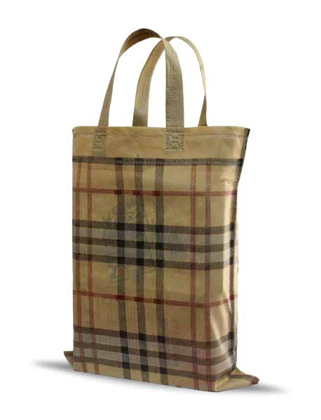 Ekose Saplı Yazısız Bez Çanta 32 x 45 cm