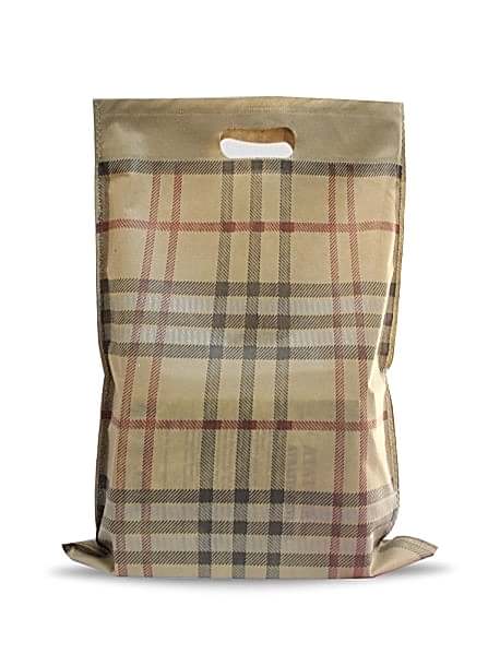 Ekose Elgeçme Yazısız Bez Çanta 32 x 40 cm