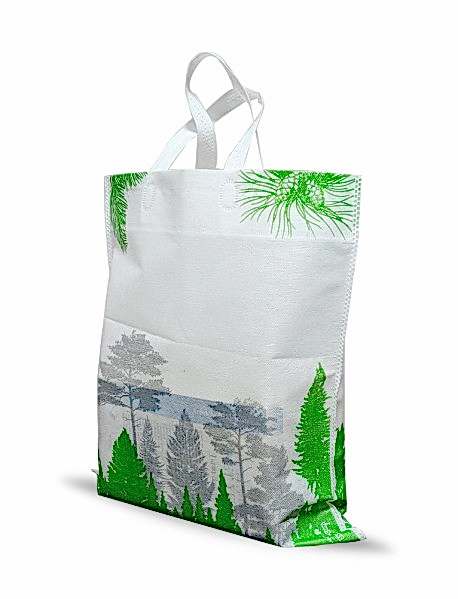 35X40 Çam Desenli Saplı Bez Çanta