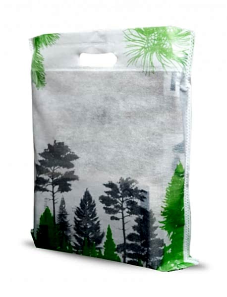 35x40 cm Çam Desenli Elgeçme Bez Çanta