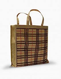 40*45 cm  Ekose Saplı Yandan Körüklü  Bez Çanta