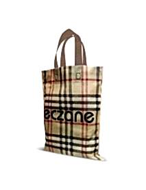 Küçük Boy Ekose Saplı Bez Çanta 30 x 35 cm