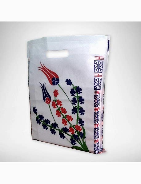 30X35 Osmanlı Lalesi Elgeçme Bez Çanta