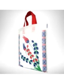 30x35 Osmanlı Lalesi Desenli Kendinden Saplı Bez Çanta