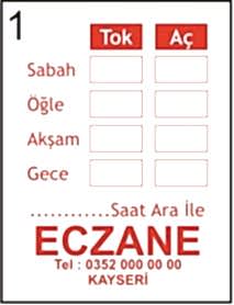 İsme Özel İlaç Kullanım Etiketi (10.000)