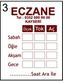 İsme Özel İlaç Kullanım Etiketi (10.000)