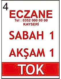 İsme Özel İlaç Kullanım Etiketi (10.000)